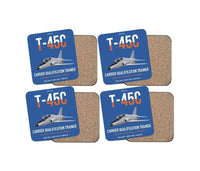 Thumbnail for T-45C Goshawk design on blue 4 pieces set coaster