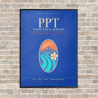 Thumbnail for Tahiti Faa'a Airport PPT - Canvas Framed - Blue
