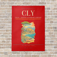Thumbnail for Calvi - Sainte-Catherine Airport CLY vertical canvas print - no frame - red background