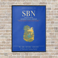 Thumbnail for South Bend International Airport SBN - Canvas Framed - Blue