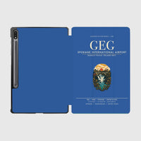Thumbnail for Spokane International Airport (GEG) design on blue samsung tablet tablet case