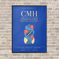 Thumbnail for John Glenn Columbus International Airport CMH - Canvas Framed - Blue