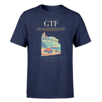 Thumbnail for Great Falls International Airport (GTF) T-Shirt single-side front print in Navy Blue | great-falls-international-airport-gtf-double-side-t-shirt