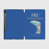 Thumbnail for Manas International Airport (FRU) design on blue samsung tablet tablet case