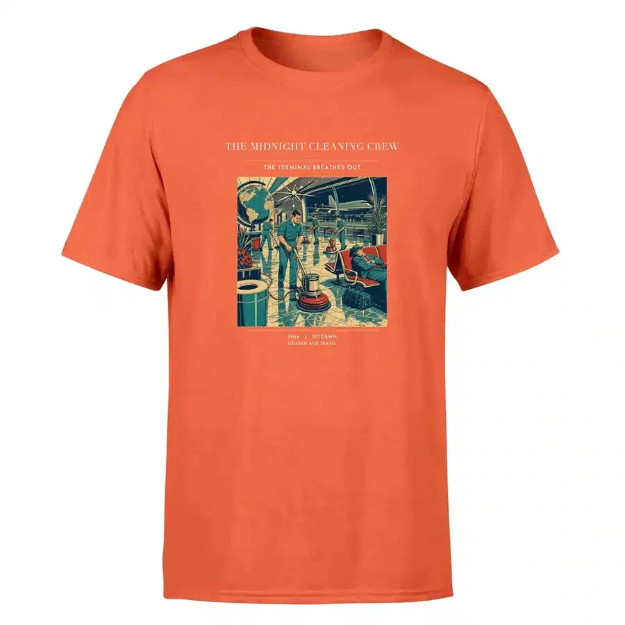 VINTAGE G4378 - The Midnight Cleaning Crew - Premium T-Shirt design on orange premium t shirt
