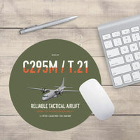 Thumbnail for Airbus C295M T.21 design on green army round mouse pad