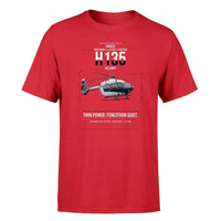 Thumbnail for Airbus H135 design on red t-shirt, single-side print