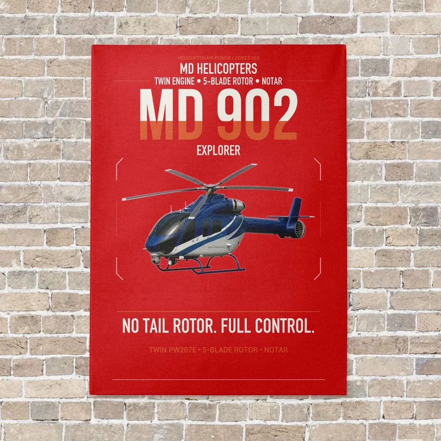 MD Helicopters MD 902 Explorer vertical canvas print - no frame - red background