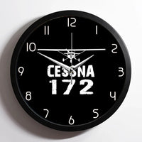 Thumbnail for Cessna 172 & Plane aviation design on premium wood and metal wall clock.