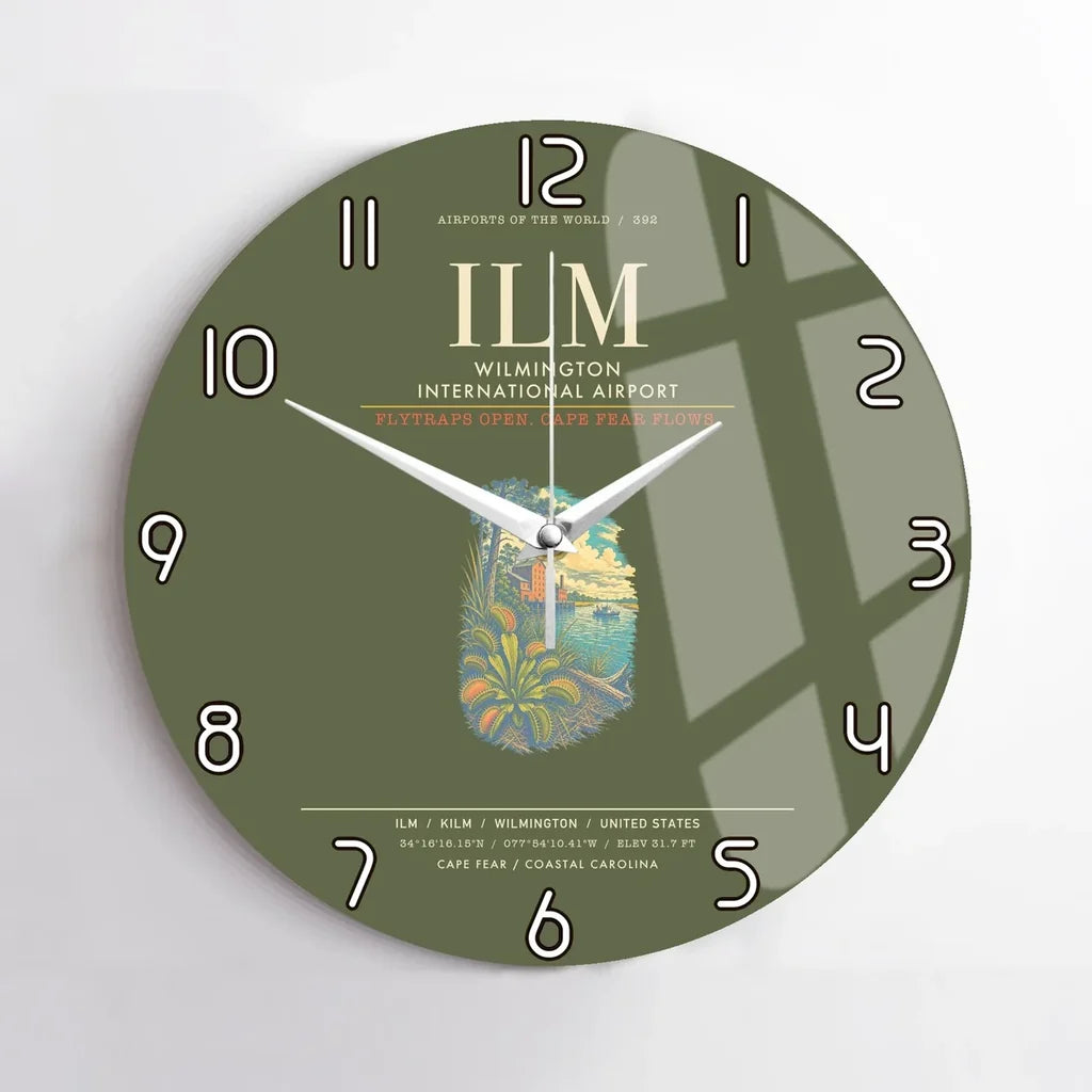 Wilmington International Airport ILM Wall-Clock No-Frame - Green Army