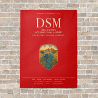 Thumbnail for Des Moines International Airport DSM vertical canvas print - no frame - red background
