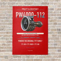 Thumbnail for PW4000-112 vertical canvas print - no frame - red background