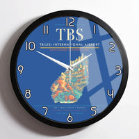 Thumbnail for Tbilisi International Airport (TBS) design on blue framed wall clock