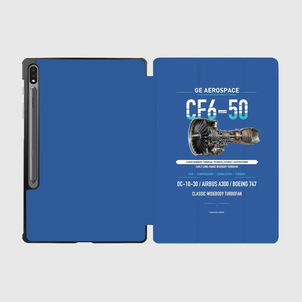 CF6-50 design on blue samsung tablet tablet case