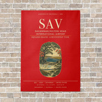 Thumbnail for Savannah-Hilton Head International Airport SAV vertical canvas print - no frame - red background