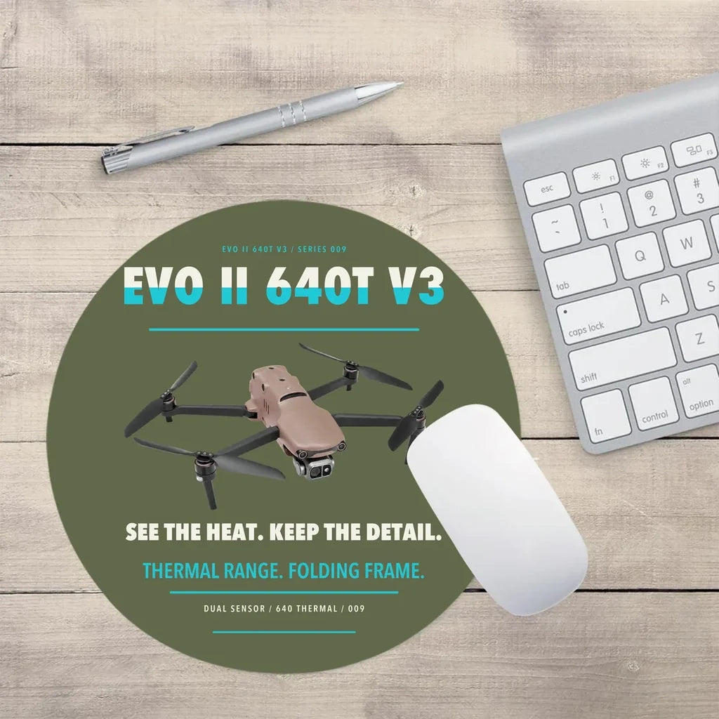 Autel EVO II Dual 640T V3 design on green army round mouse pad
