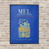 Thumbnail for Melbourne Airport MEL - Canvas Framed - Blue