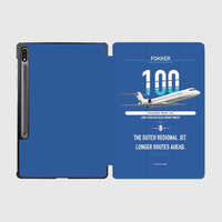 Thumbnail for Fokker 100 design on blue samsung tablet tablet case