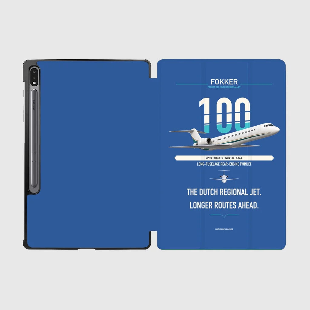Fokker 100 design on blue samsung tablet tablet case