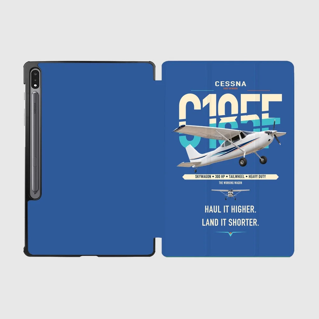 Cessna A185F Skywagon design on blue samsung tablet tablet case