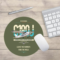 Thumbnail for Cessna 180J Skywagon design on green army round mouse pad