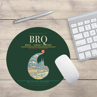 Thumbnail for Brno - Turany Airport BRQ Mouse-Pad Round - Dark Green