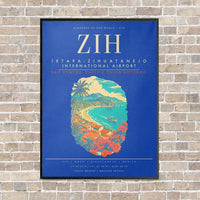 Thumbnail for Ixtapa-Zihuatanejo International Airport ZIH - Canvas Framed - Blue