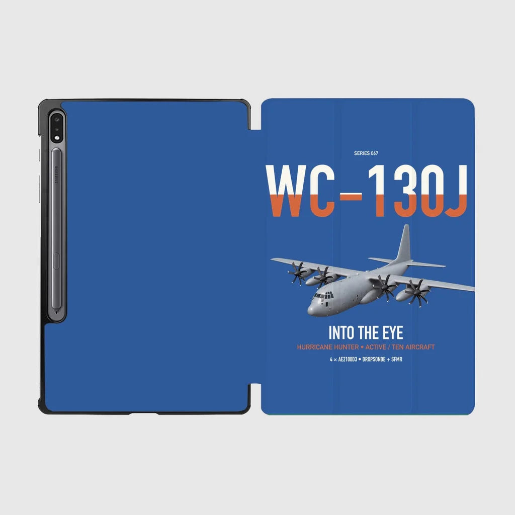 WC-130J Hurricane Hunter design on blue samsung tablet tablet case
