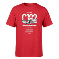 Thumbnail for Cessna 182 Skylane design on red t-shirt, single-side print