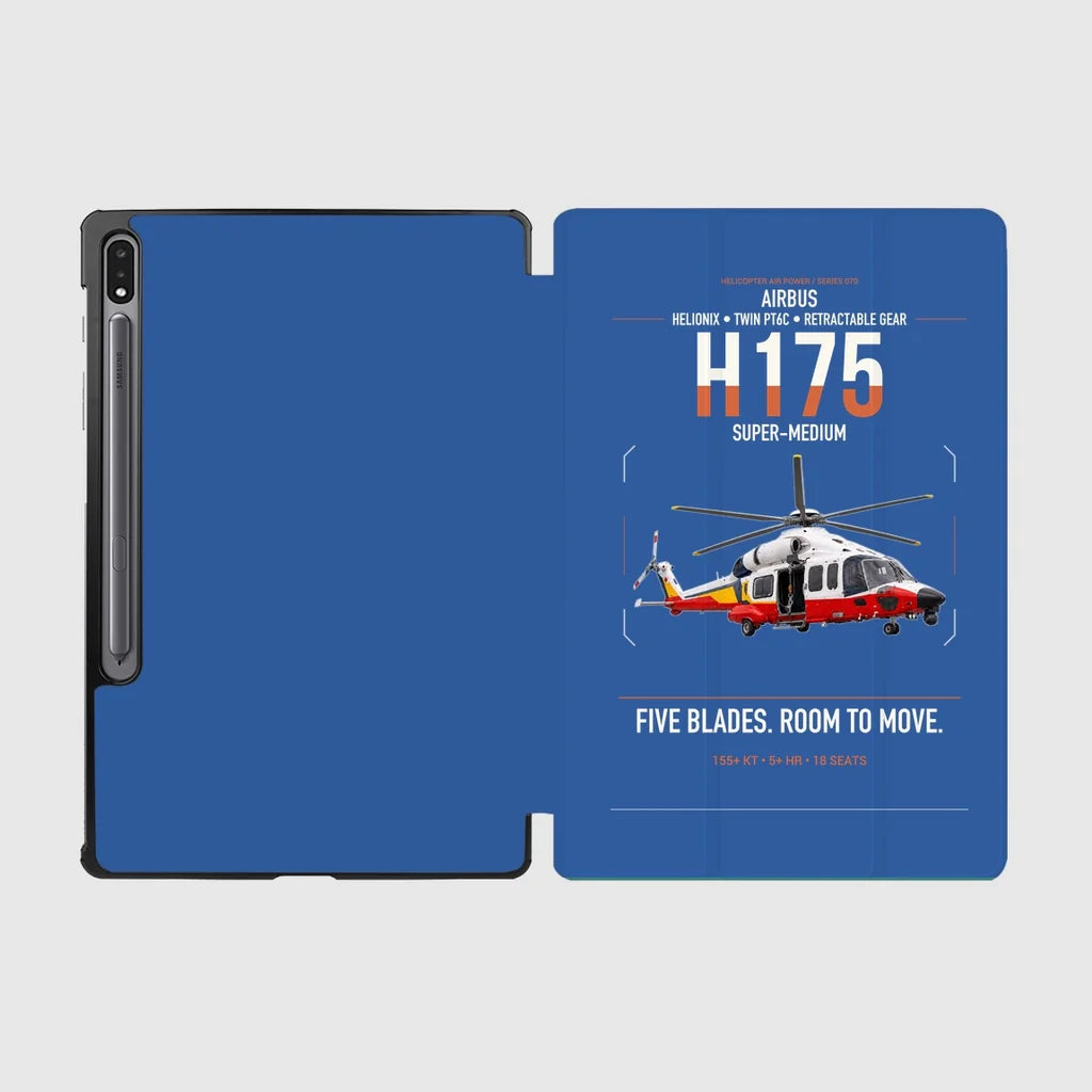 Airbus H175 design on blue samsung tablet tablet case