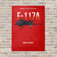 Thumbnail for F-117A Nighthawk Own The Night vertical canvas print - no frame - red background