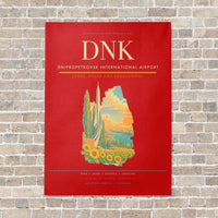Thumbnail for Dnipropetrovsk International Airport DNK vertical canvas print - no frame - red background