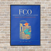 Thumbnail for Rome Leonardo da Vinci Fiumicino Airport FCO - Canvas Framed - Blue