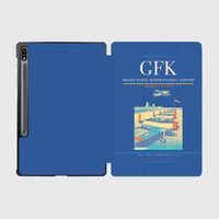 Thumbnail for Grand Forks International Airport (GFK) design on blue samsung tablet tablet case