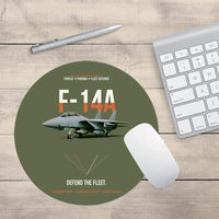 Thumbnail for F-14A Tomcat Defend The Fleet design on green army round mouse pad