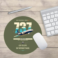 Thumbnail for Boeing 737 MAX 8 design on green army round mouse pad