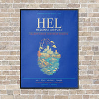 Thumbnail for Helsinki Airport HEL - Canvas Framed - Blue
