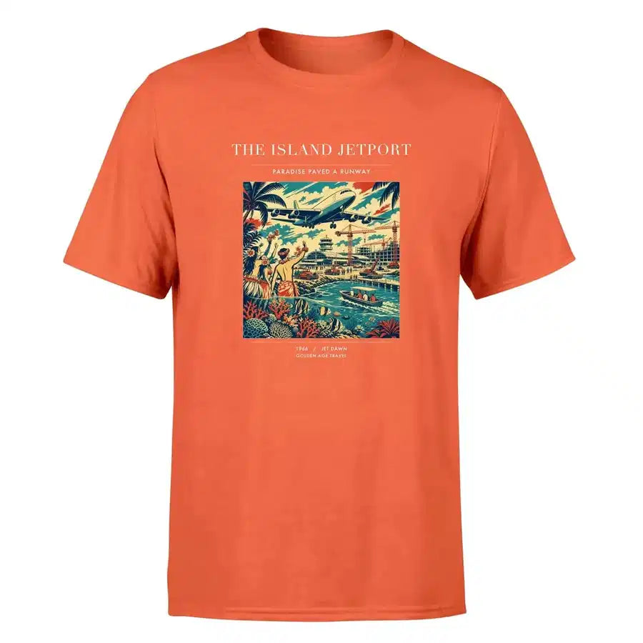 VINTAGE G4118 - The Island Jetport - Premium T-Shirt design on orange premium t shirt