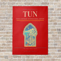 Thumbnail for Tunis-Carthage International Airport TUN vertical canvas print - no frame - red background