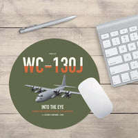 Thumbnail for WC-130J Hurricane Hunter design on green army round mouse pad