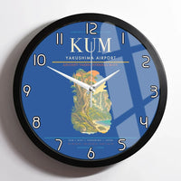 Thumbnail for Yakushima Airport (KUM) design on blue framed wall clock