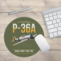 Thumbnail for P-36A Hawk design on green army round mouse pad