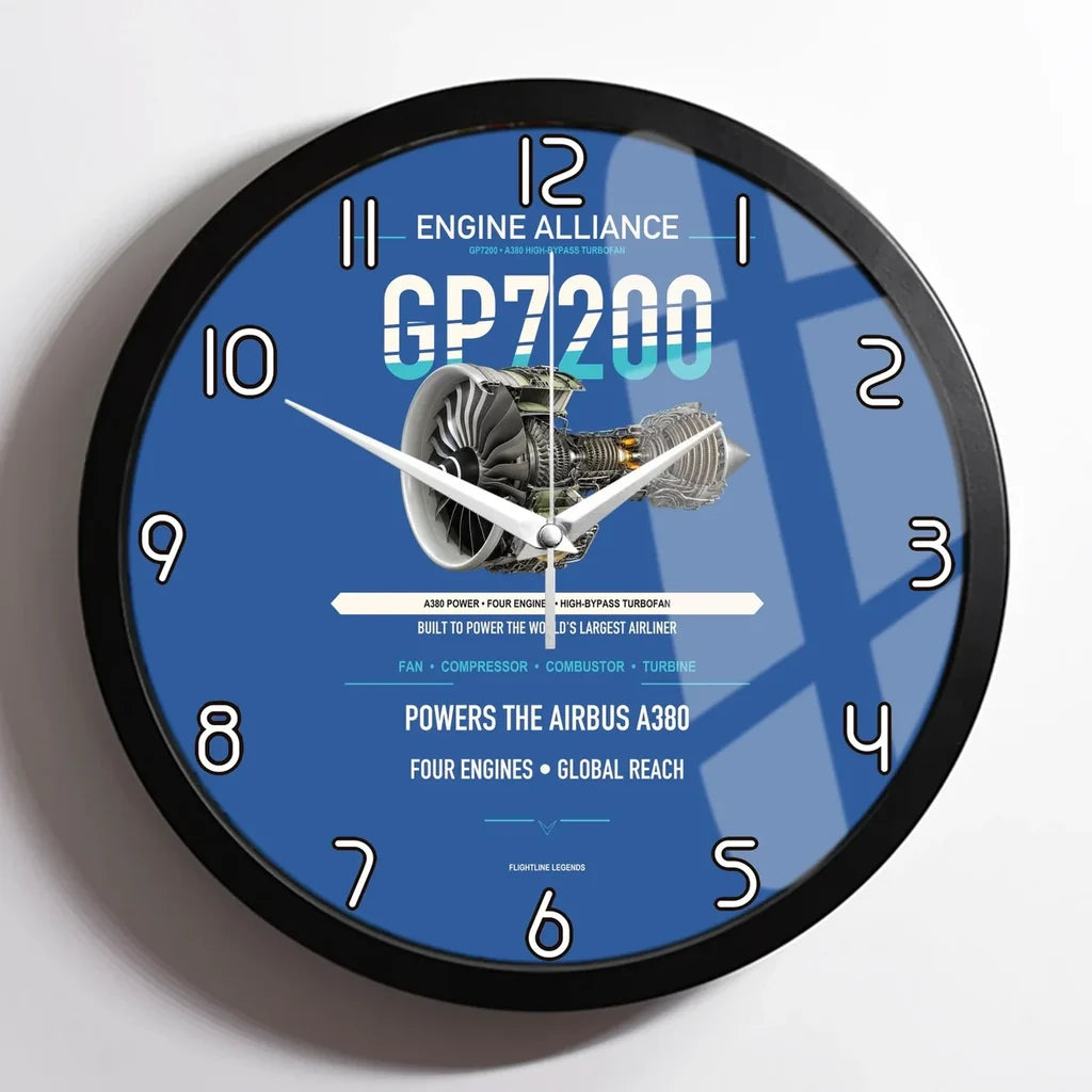 GP7200 design on blue framed wall clock
