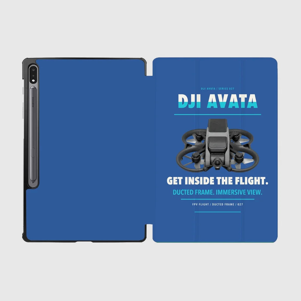 DJI Avata design on blue samsung tablet tablet case