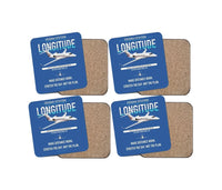 Thumbnail for Cessna Citation Longitude design on blue 4 pieces set coaster