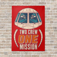 Thumbnail for Two Crew One Mission vertical canvas print - no frame - red background