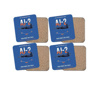 Thumbnail for AJ-2 Savage Tanker design on blue 4 pieces set coaster