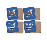 Thumbnail for C-40A Clipper Fleet Logistics Ready design on blue 4 pieces set coaster