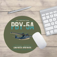 Thumbnail for PBY-5A Catalina design on green army round mouse pad
