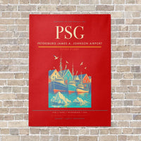 Thumbnail for Petersburg James A. Johnson Airport PSG vertical canvas print - no frame - red background